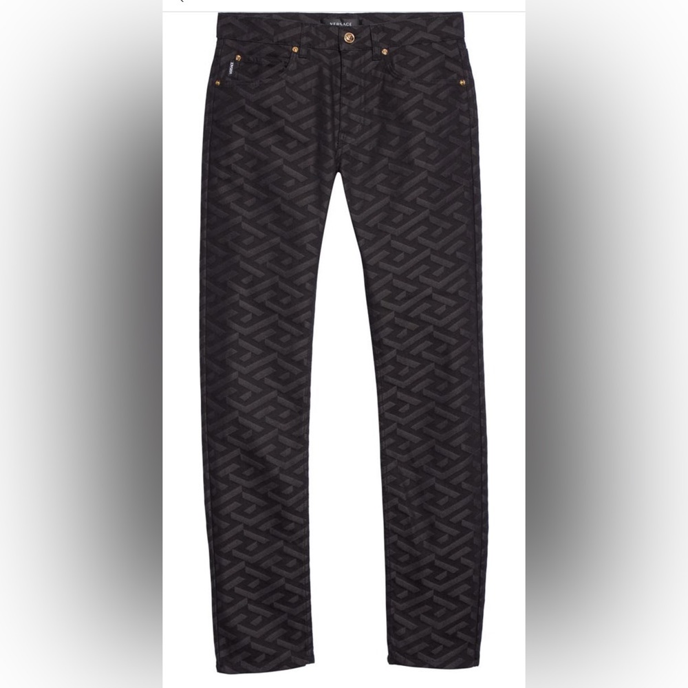 Versace La Greca Print Jeans